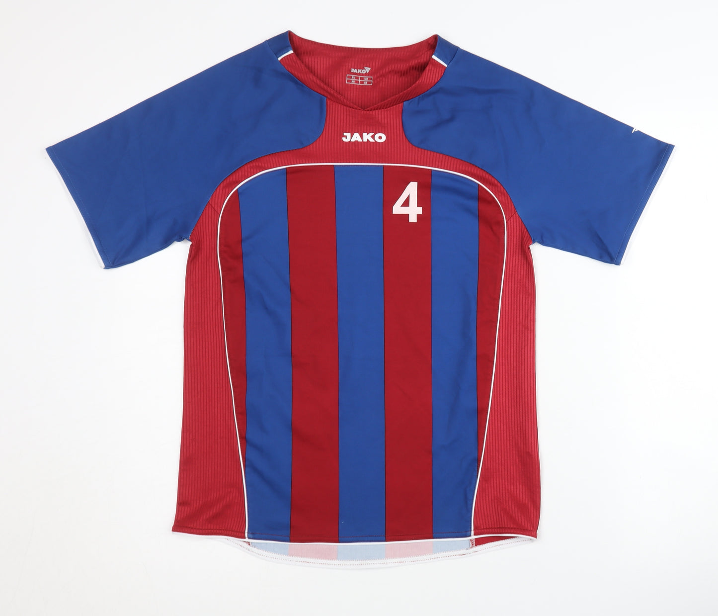 JAKO Men's Football Jersey XS Red Blue Stripe Sport