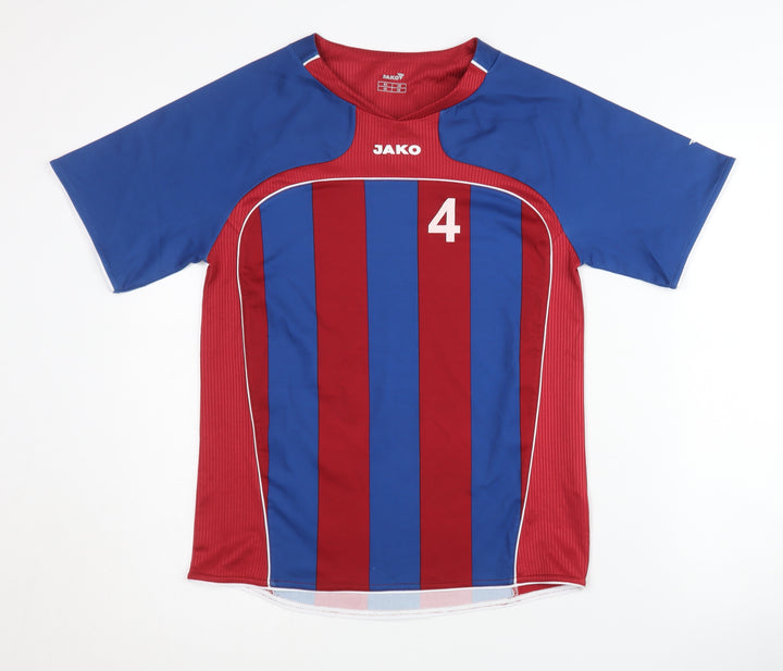 JAKO Men's Football Jersey XS Red Blue Stripe Sport