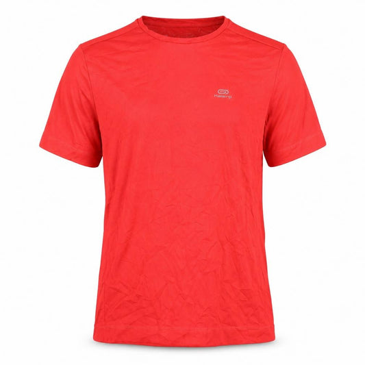 Front view of Decathlon Men's Red L T-Shirt, Running, Breathable