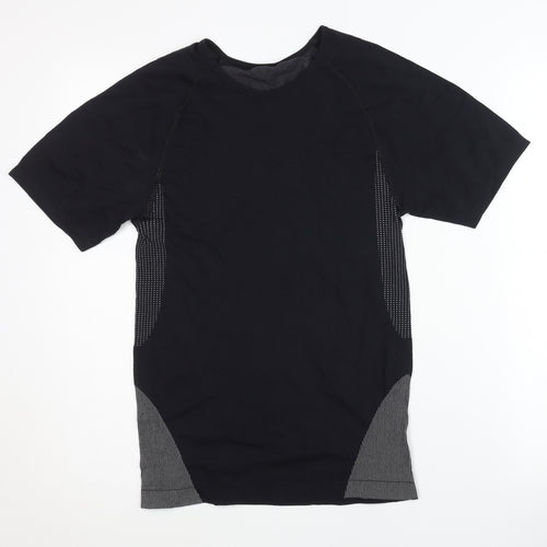 Men's Black Crew Neck Short Sleeve Top S