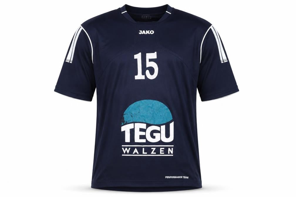 Front view of JAKO Men's Football Blue Jersey L
