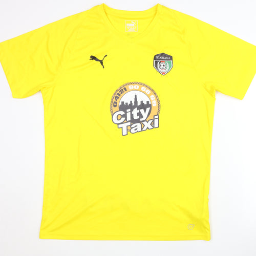 Puma Men's Yellow Football Jersey Size L