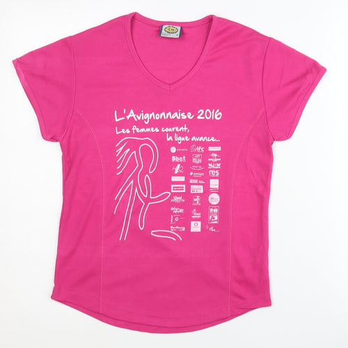 Club Nautico Women's Pink T-Shirt M V-Neck