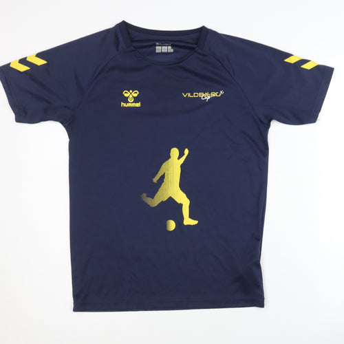 Hummel Boys Blue Football T-Shirt, 12-13 Years, Athletic Jersey