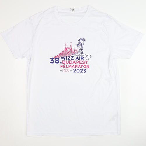 Roly Unisex White Polyester Running T-Shirt L