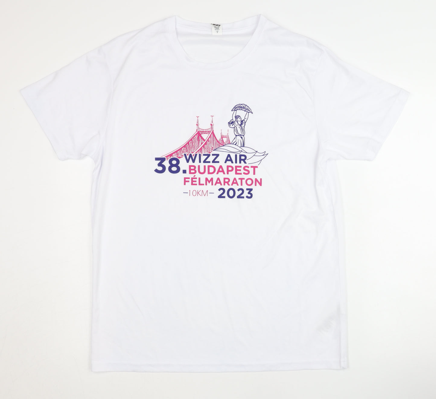 Roly Unisex White Polyester Running T-Shirt L