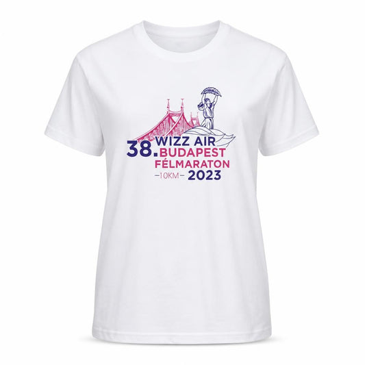 Front view of Roly unisex white polyester running t-shirt l