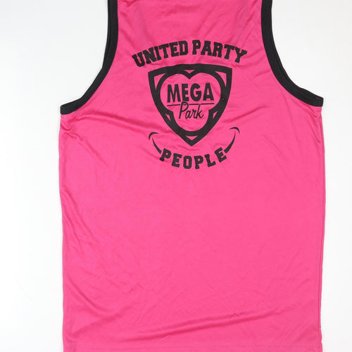United Party People Men's Pink XL Polyester Tank