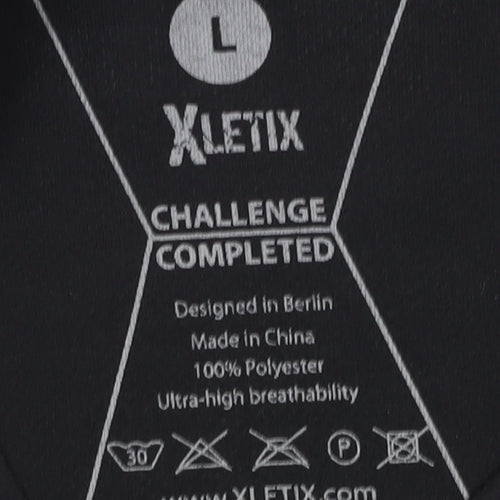 XLETIX Men's Black L Graphic Print T-Shirt