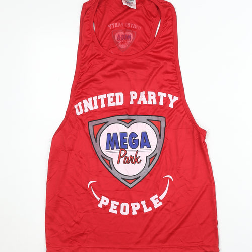 UNITED PARTY Men’s Red Tank Top M Graphic Print