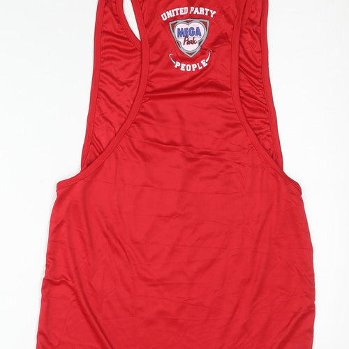 UNITED PARTY Men’s Red Tank Top M Graphic Print