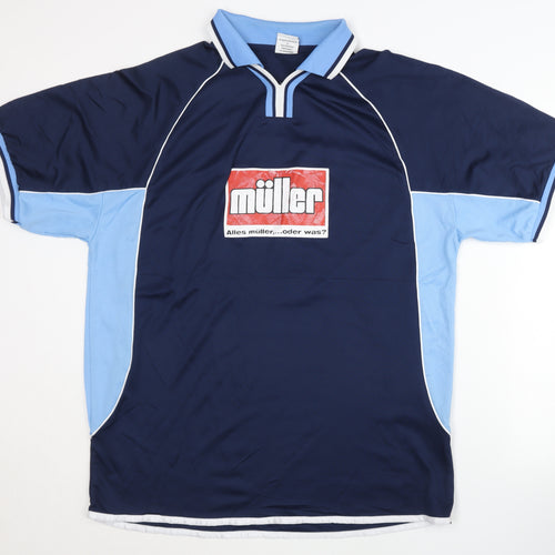 Müller Men's XL Blue Football Jersey Short Sleeve