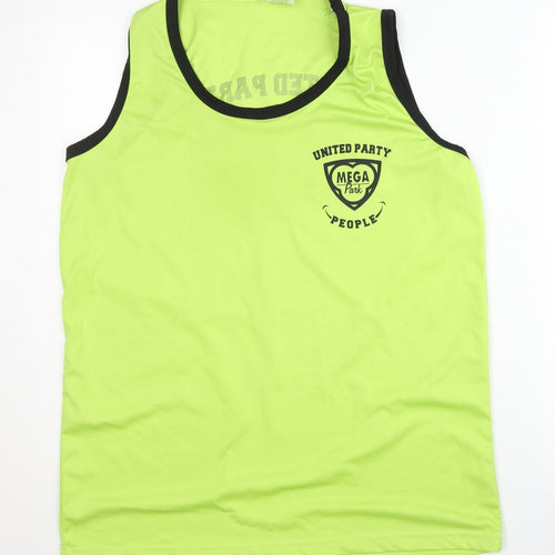 Mega Park Men Green XL Tank Top Graphic Print