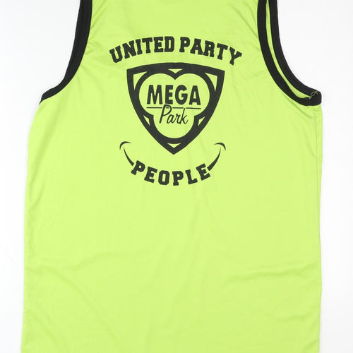 Mega Park Men Green XL Tank Top Graphic Print