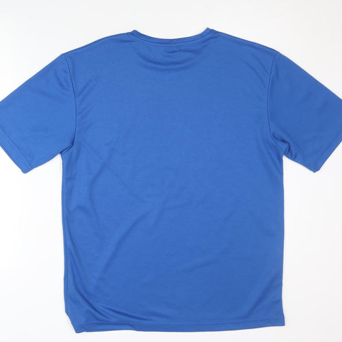 MSH Blue Men's Running T-Shirt, Medium, Graphic Print