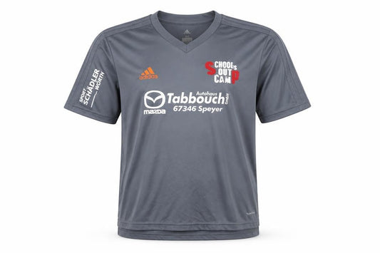 Front view of Adidas Men's Grey Football Jersey T-Shirt M