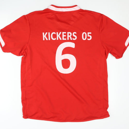 Men's Red Soccer Jersey T-Shirt, Size M, Polyester