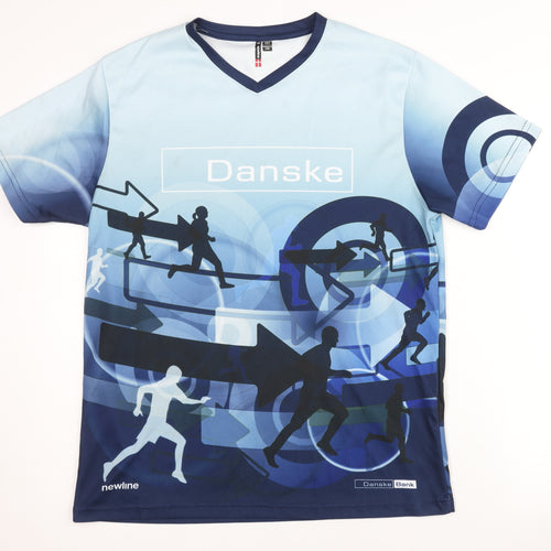 Newline Men's Blue Running T-Shirt, Medium, Breathable