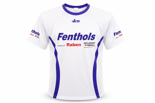 Front view of Acton Men's White L Jersey T-Shirt Fenthols