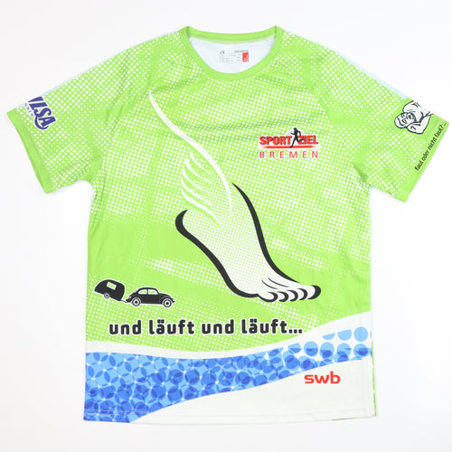 newLine Men's Green Blue Running T-Shirt Size M