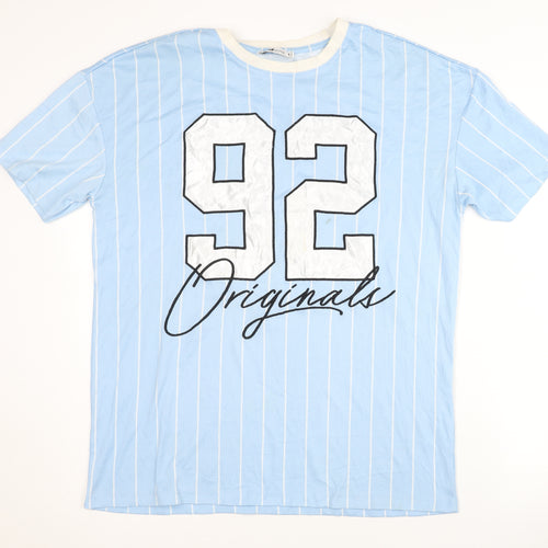 FB Sister Blue Unisex Striped Jersey T-Shirt, S
