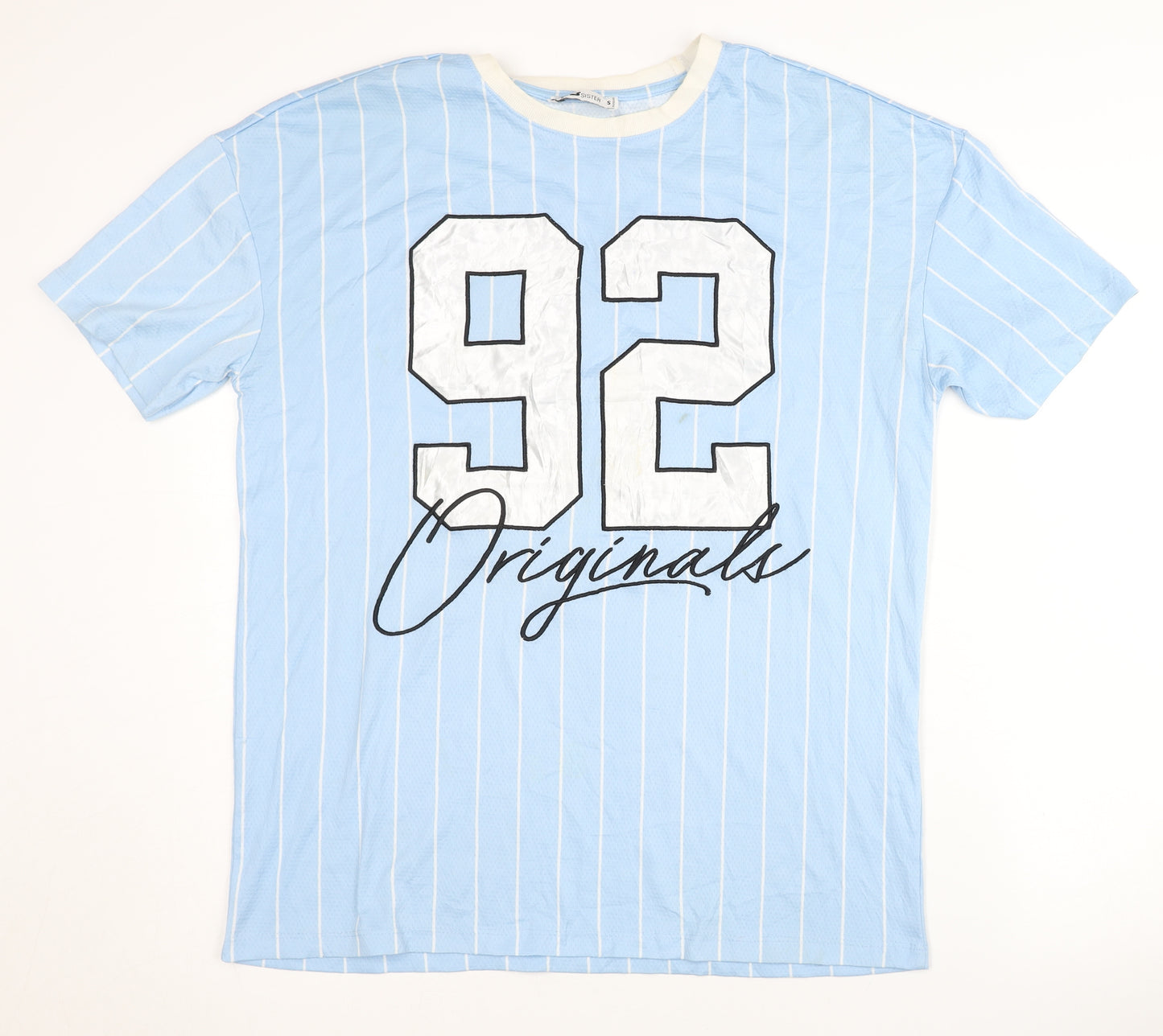 FB Sister Blue Unisex Striped Jersey T-Shirt, S