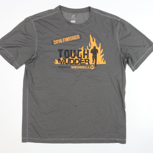Merrell Men's Grey L T-Shirt, Graphic Print, Sportswear