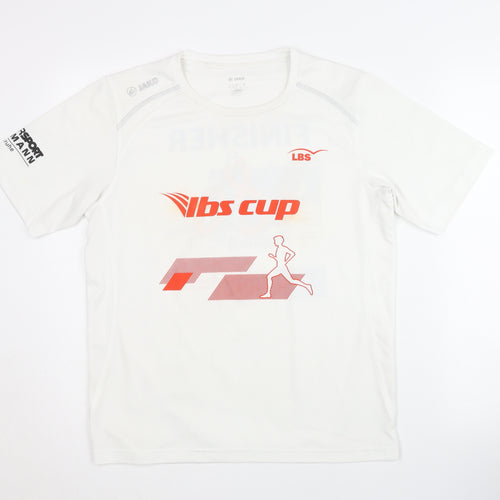 JAKO Men's White Graphic Running T-Shirt, Size M