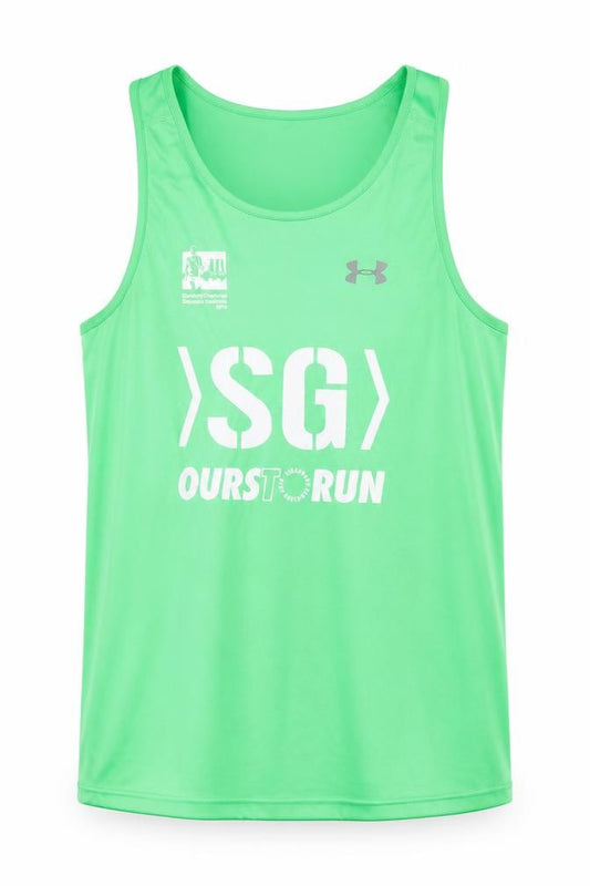 Front view of Under Armour Men's Green Tank Athletic M