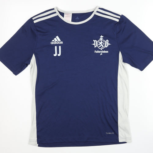 Adidas Boys Blue 13-14 Years T-Shirt Climalite Sports Top