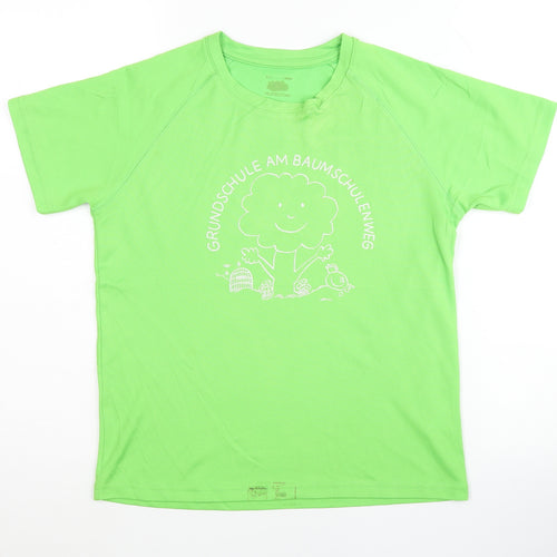 Fruit of the Loom Girls Green Short Sleeve Basic T-Shirt