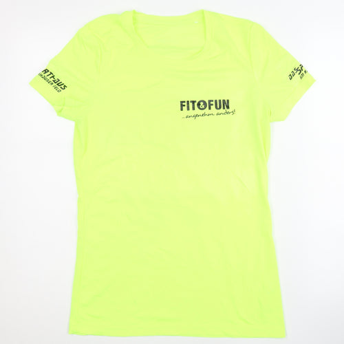 Stedman Women's Yellow Active T-Shirt, Gym Wear, Size Regular
