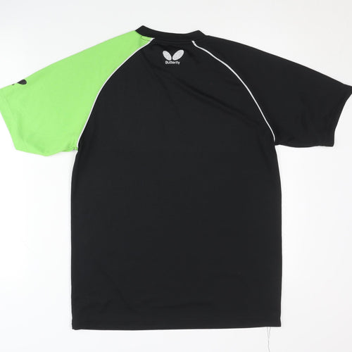 Butterfly Men's Black & Green Jersey T-Shirt M