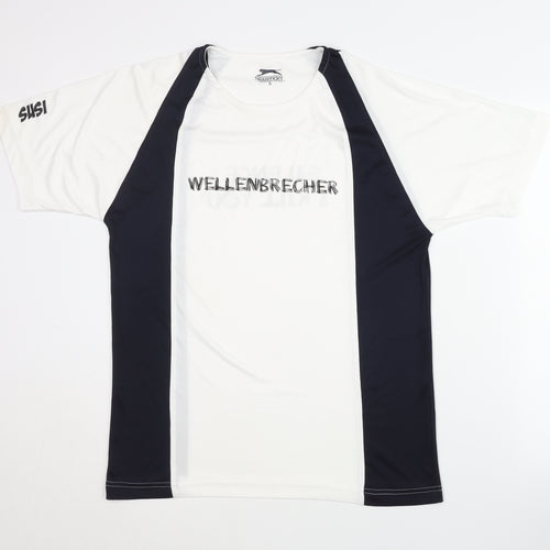 Slazenger Men's White/Black T-Shirt Size S for Gym