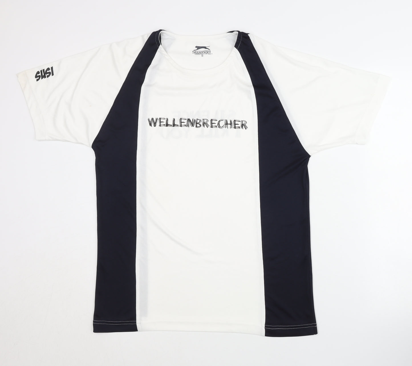 Slazenger Men's White/Black T-Shirt Size S for Gym