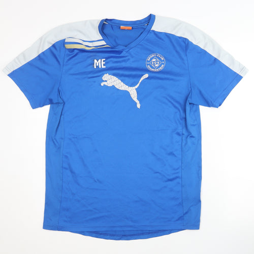 Puma Men's Blue Jersey T-Shirt L - Sporty Gym Wear