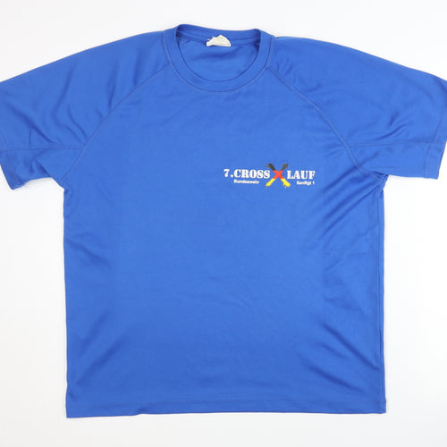 JHK Blue Men's T-Shirt, Medium, Activewear Style