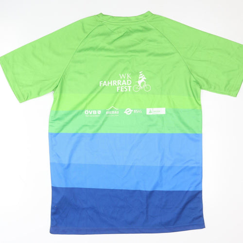 Pole Position Unisex Cycling T-Shirt, S, Green/Blue