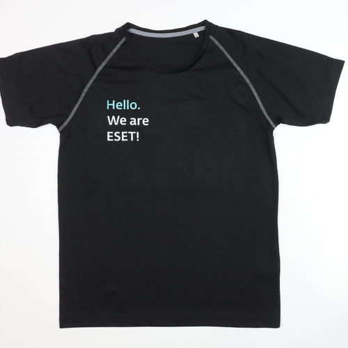 Stedman Men's Black Raglan T-Shirt, Size L