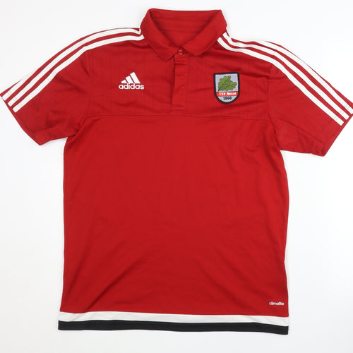 Adidas Men's Red Polo Shirt Medium Jersey