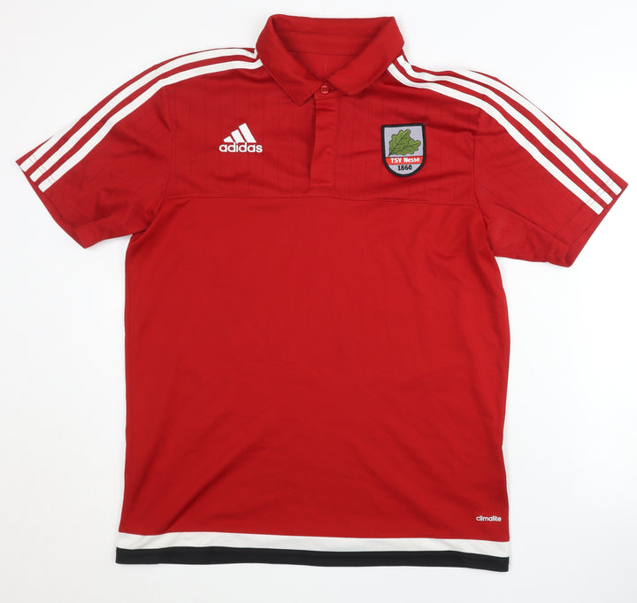 Adidas Men's Red Polo Shirt Medium Jersey