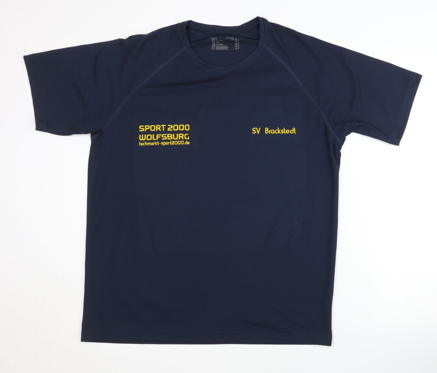 Hanes Men's Blue T-Shirt L Crew Neck Logo