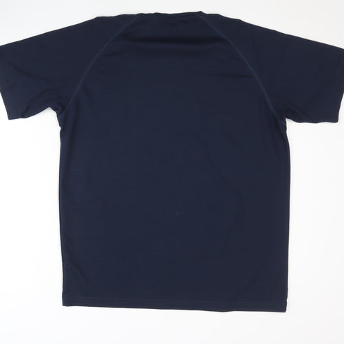 Hanes Men's Blue T-Shirt L Crew Neck Logo