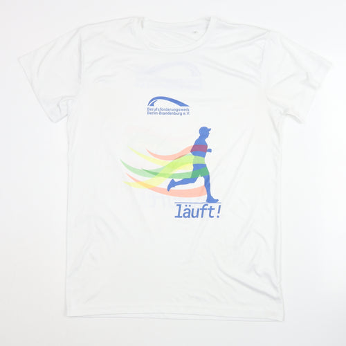 Berufsförderungswerk Men's White Graphic T-Shirt M - Sports Activewear