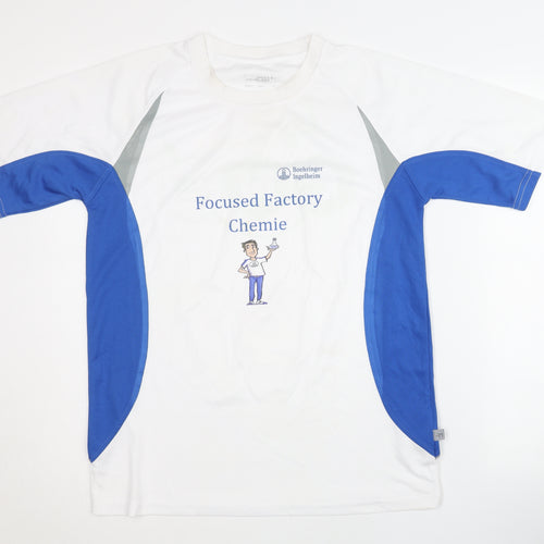 James & Nicholson Men's Blue & White Graphic T-Shirt