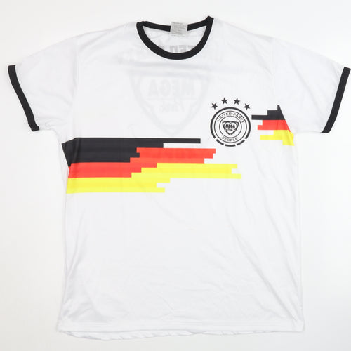 Mega Park Men's White Graphic T-Shirt L