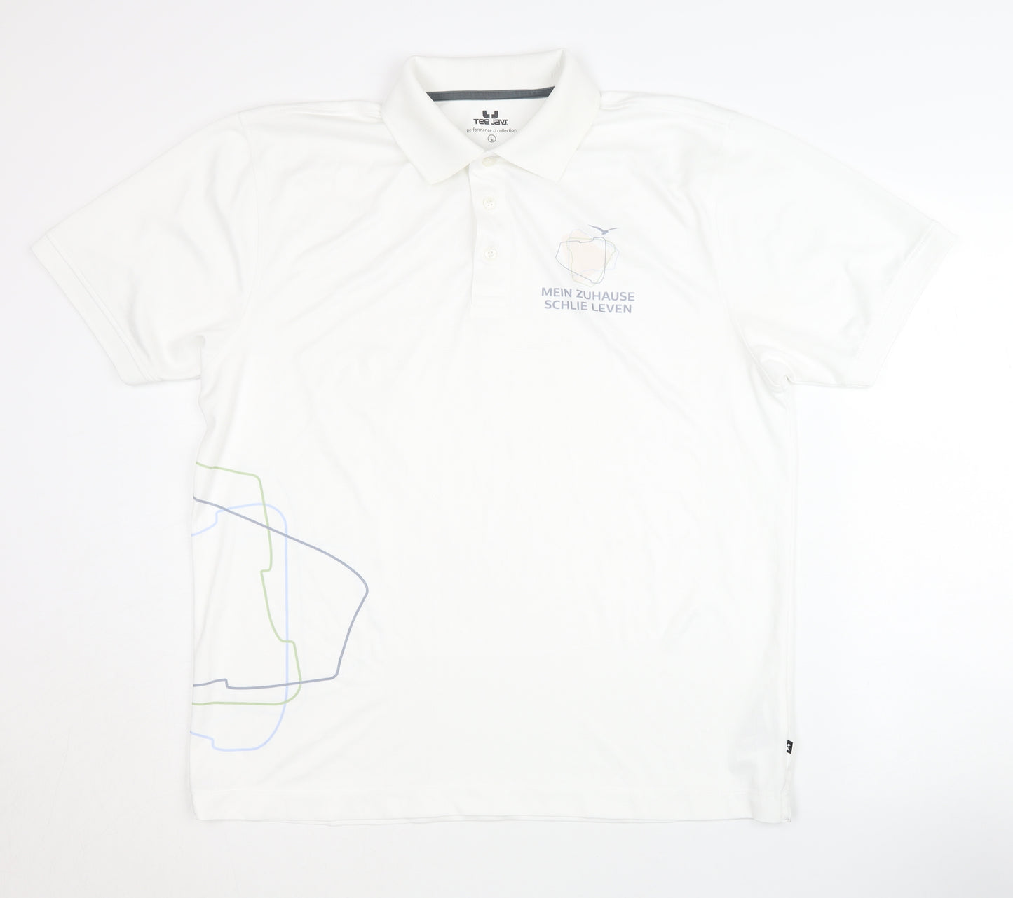 Tee Jays Men's White Polo Shirt L