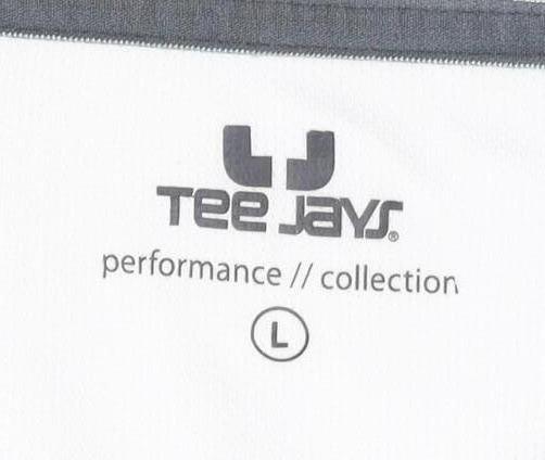Tee Jays Men's White Polo Shirt L
