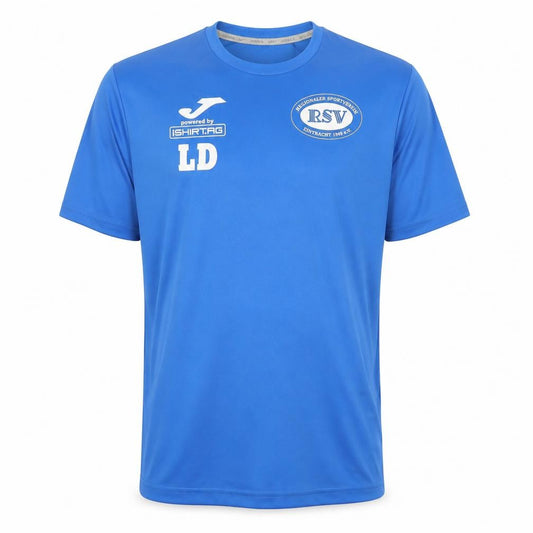 Front view of Joma Men's Blue Gym T-Shirt, size S, Breathable