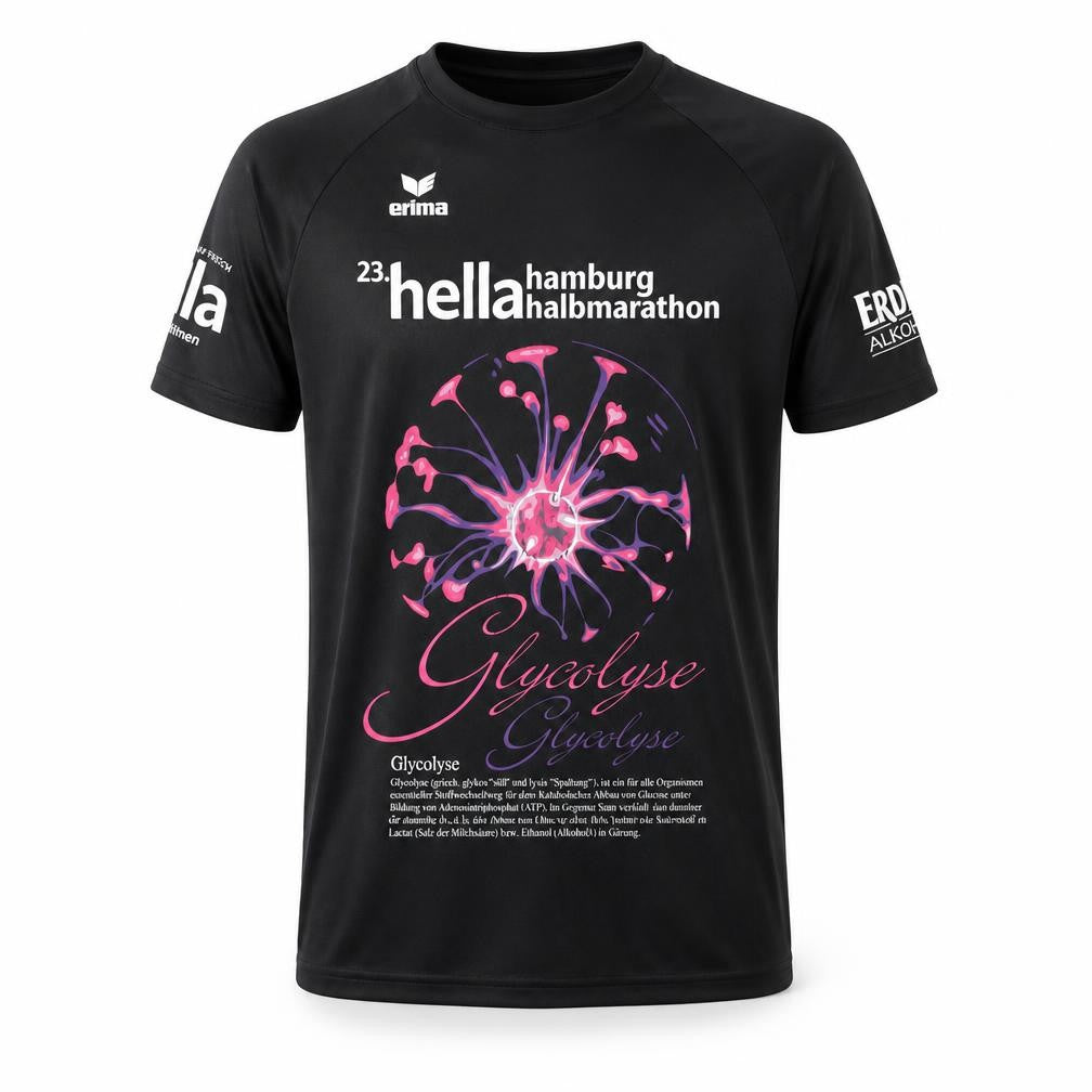 Erima Men's Black Graphic Print Jersey T-Shirt, Size S
